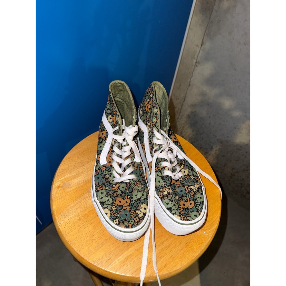 Vans Sk8-Hi Tapered Stackform Floral Olive Green Platform Sneakers